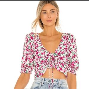 For Love & Lemons Floral Crop Top
